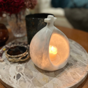 Graceful Radiance Marble Candle Dome