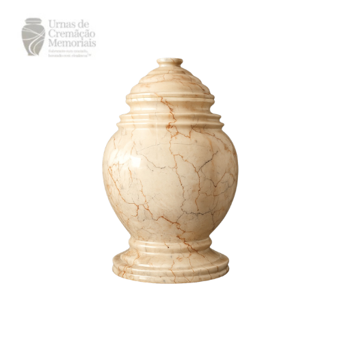 Heritage Cream Marble Temple Urn