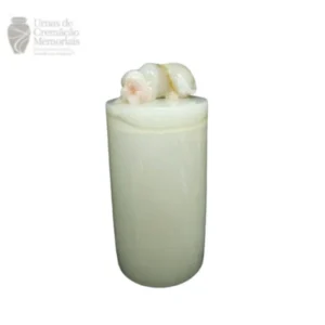 Serenity White Cylinder Pet Urn